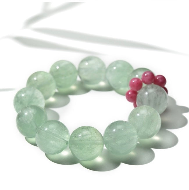 đăVerdantăGreen Fluorite & Rhodonite Braceletď˝Dopamine Energy Series