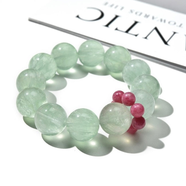đăVerdantăGreen Fluorite & Rhodonite Braceletď˝Dopamine Energy Series