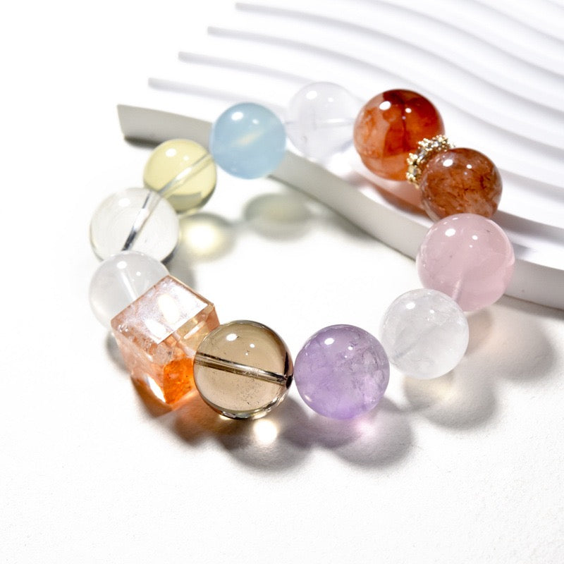 🌈【Aurora】Natural Gemstone Bracelet|Dopamine Energy Series
