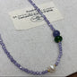 💜【Amethyst Mist】Zircon, Green Agate, Purple Cat’s Eye & Freshwater Pearl Necklace｜Gentle Love Series