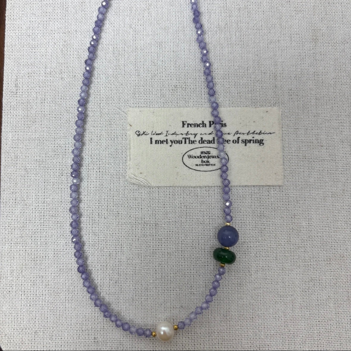 💜【Amethyst Mist】Zircon, Green Agate, Purple Cat’s Eye & Freshwater Pearl Necklace｜Gentle Love Series