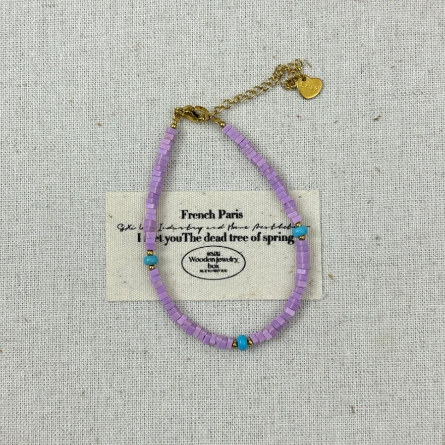 💜 【Lilac Dream】Natural Stone, Blue Turquoise & Freshwater Pearl Bracelet & Necklace｜Gentle Love Series