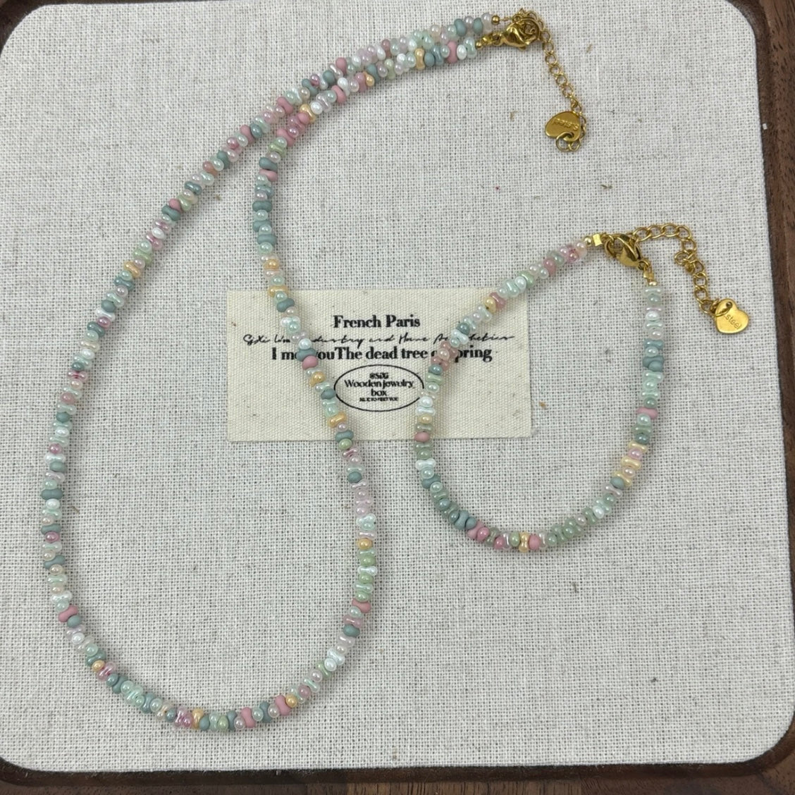 🌸【Bloom】Glass Peanut Bead Bracelet & Necklace｜Gentle Love Series