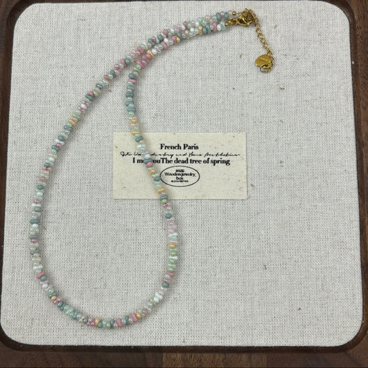 🌸【Bloom】Glass Peanut Bead Bracelet & Necklace｜Gentle Love Series
