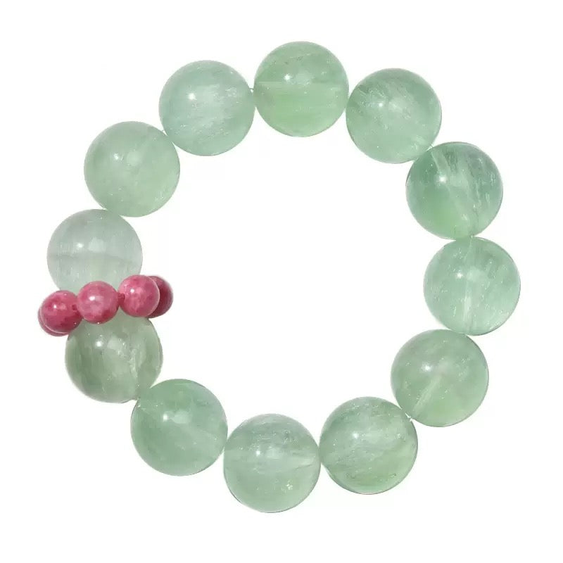 💚【Verdant】Green Fluorite & Rhodonite Bracelet｜Dopamine Energy Series