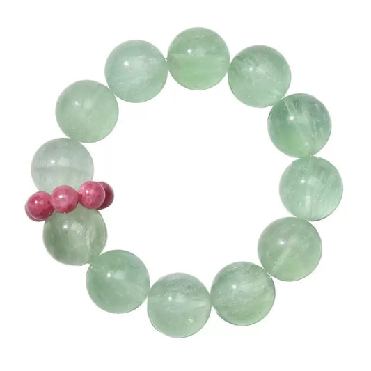 💚【Verdant】Green Fluorite & Rhodonite Bracelet｜Dopamine Energy Series