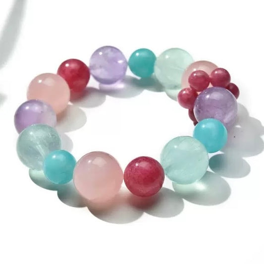 💗【Rosy Aura】Pastel Gemstone Bracelet｜Dopamine Energy Series