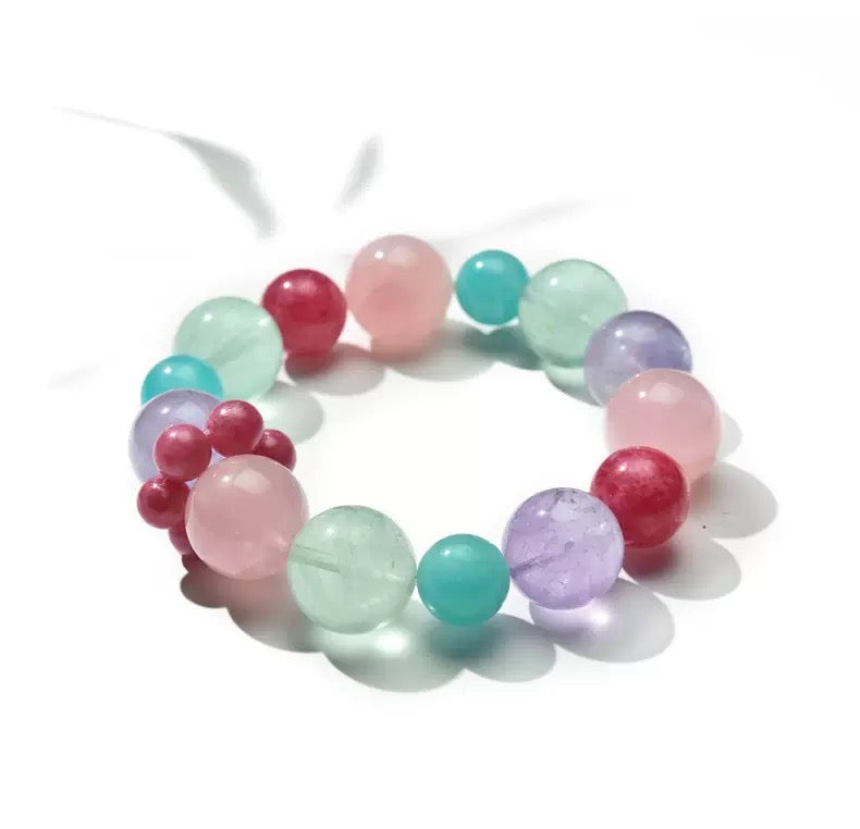 💗【Rosy Aura】Pastel Gemstone Bracelet｜Dopamine Energy Series