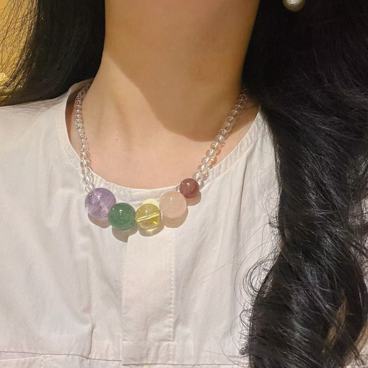 💫【Celestia】Crystal Harmony Necklace｜Dopamine Energy Series