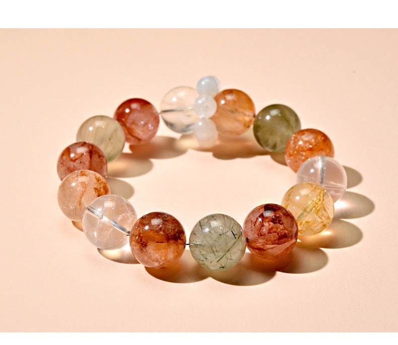 💰【Fortune】Rutilated Quartz &amp; Moonstone Bracelet｜Wealth &amp; Blessing Series