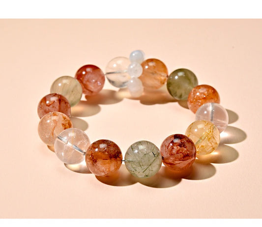 💰【Fortune】Rutilated Quartz &amp; Moonstone Bracelet｜Wealth &amp; Blessing Series