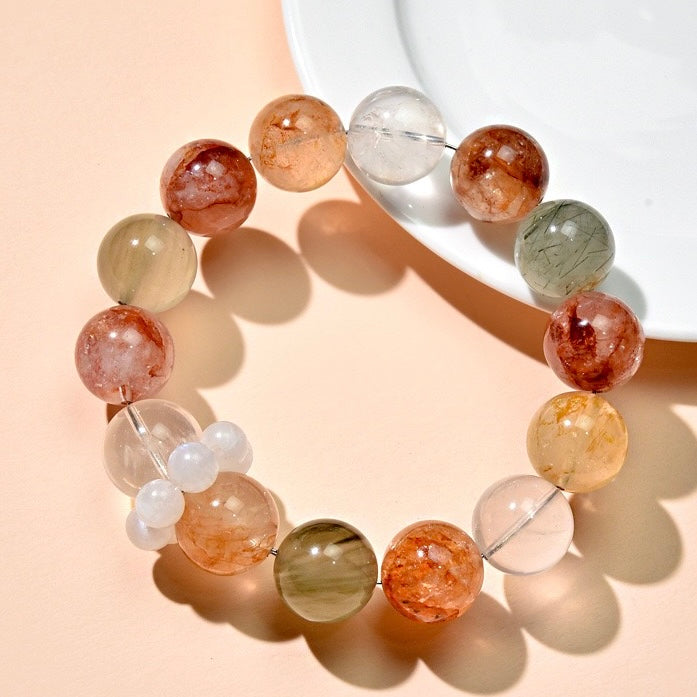 💰【Fortune】Rutilated Quartz &amp; Moonstone Bracelet｜Wealth &amp; Blessing Series