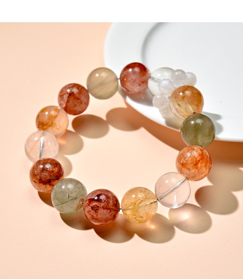 💰【Fortune】Rutilated Quartz &amp; Moonstone Bracelet｜Wealth &amp; Blessing Series