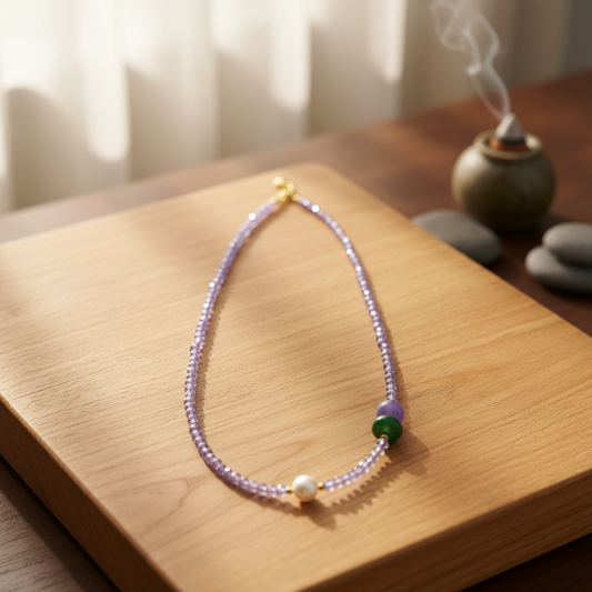 Amethyst Mist Necklace - Clean Top View