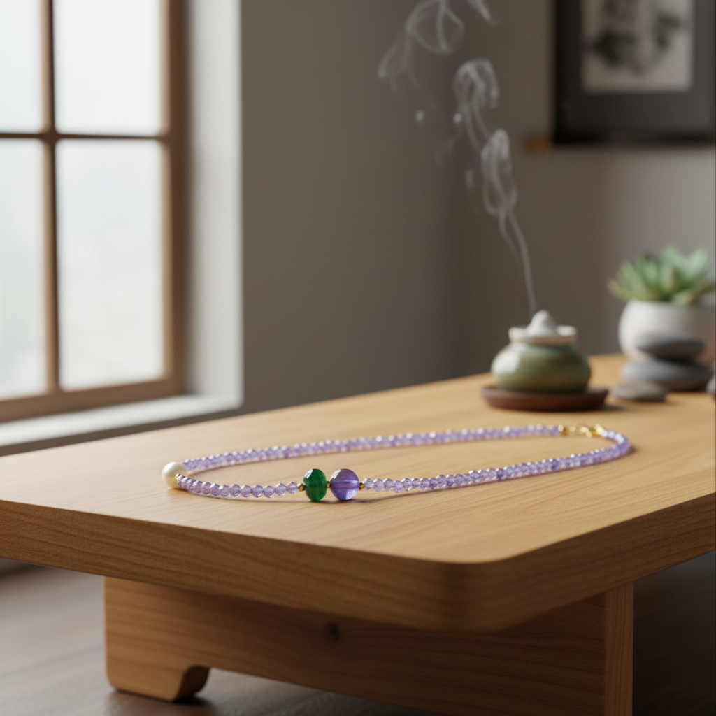 Amethyst Mist Necklace - Side Angle