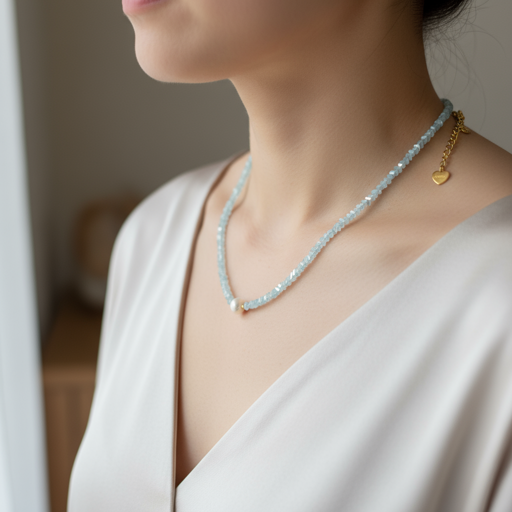 Aquamarine Necklace - Neck