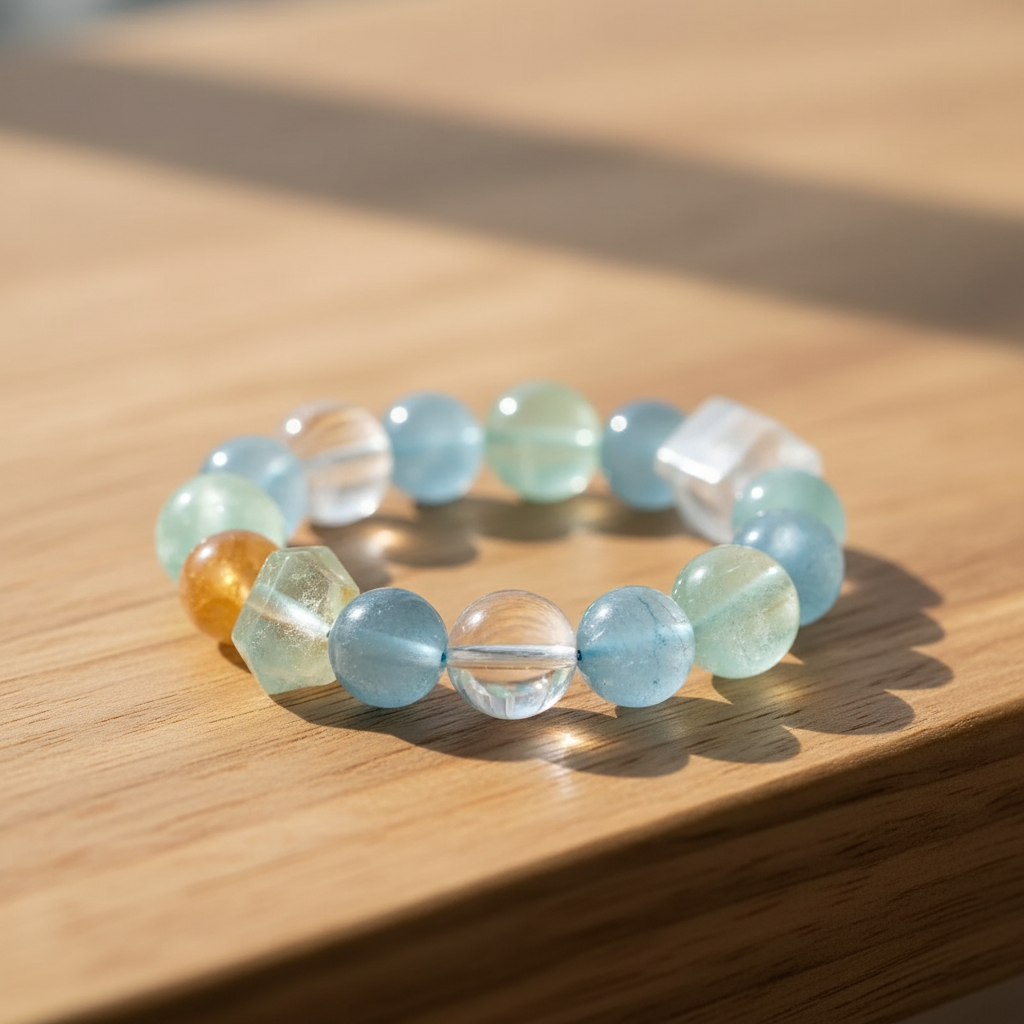 Azure Aquamarine Bracelet - Close Detail