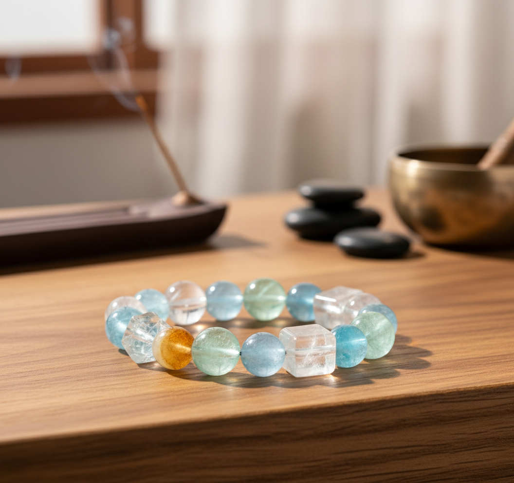 Azure Aquamarine Bracelet - Side Angle Accurate