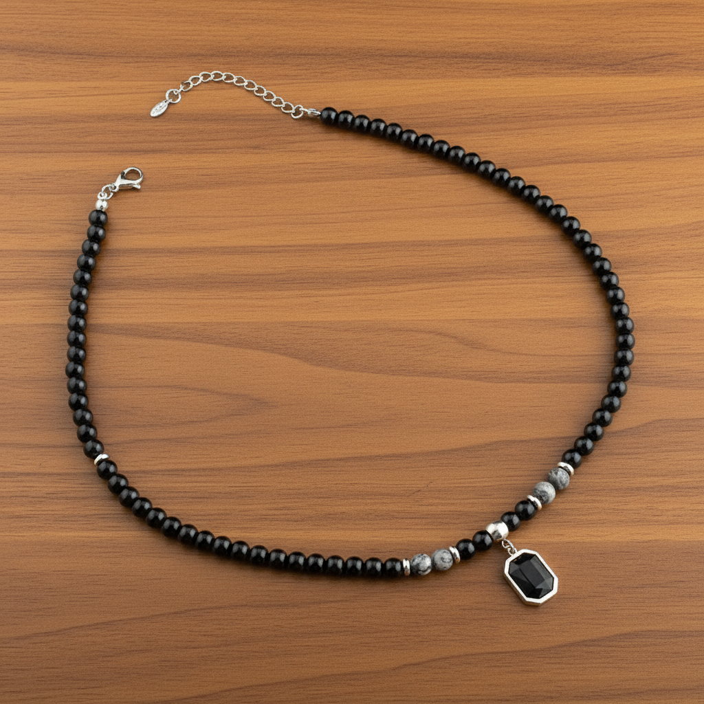 Black Onyx Map Stone - Top Angle