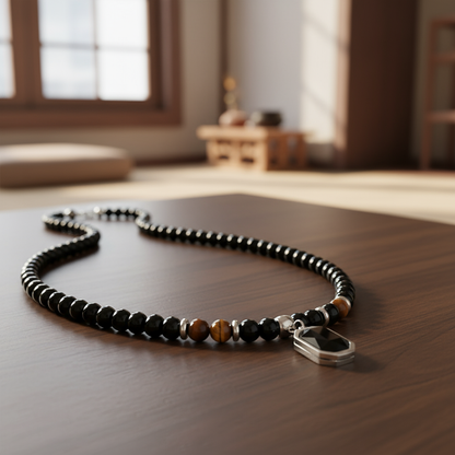 Black Onyx Tiger Eye Necklace - 2