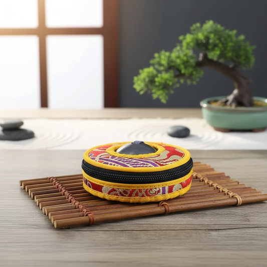 Cushion side view with wood background