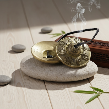 Cymbals with zen-inspired premium background