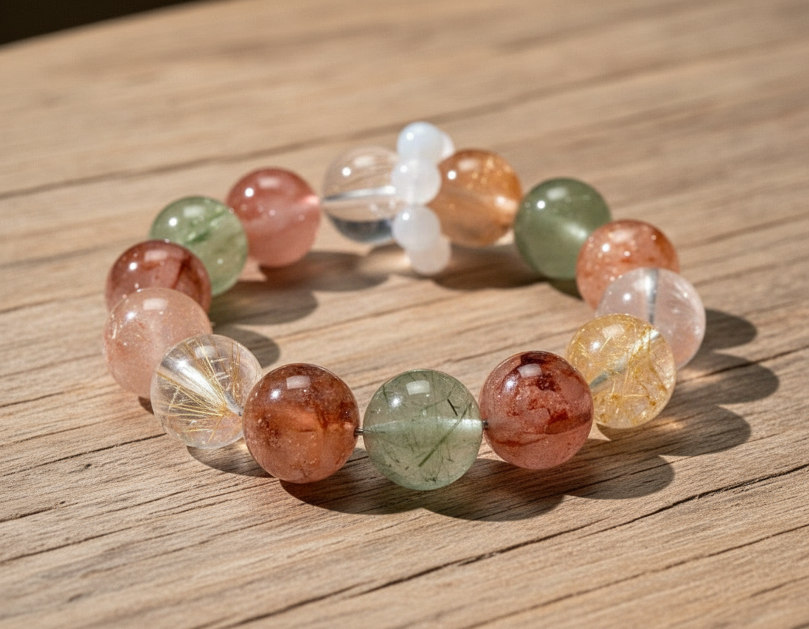 Fortune Rutilated Quartz Bracelet - Close Detail
