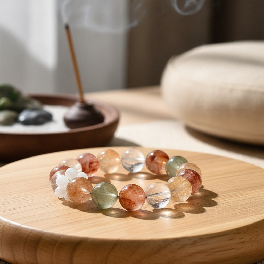 Fortune Rutilated Quartz Bracelet - Side View