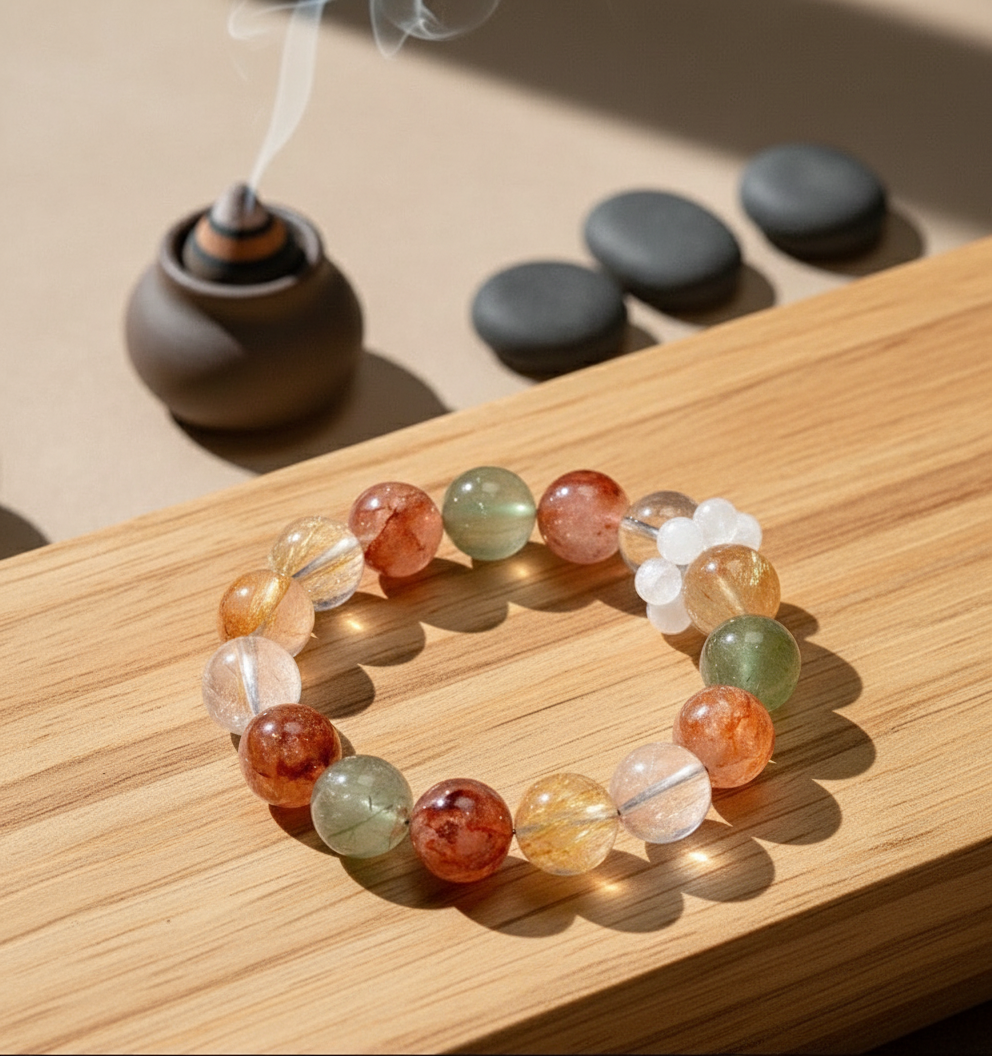 Fortune Rutilated Quartz Bracelet - Top View