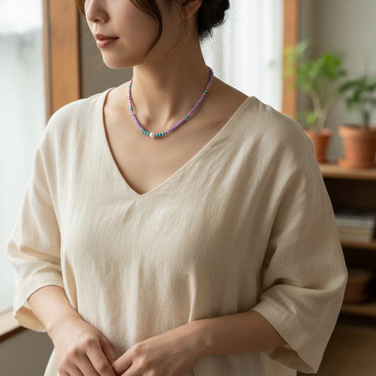 Lilac Dream Necklace - Lifestyle