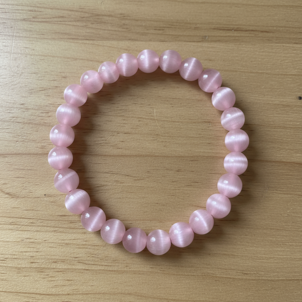 Pink Cat's Eye Bracelet - Top