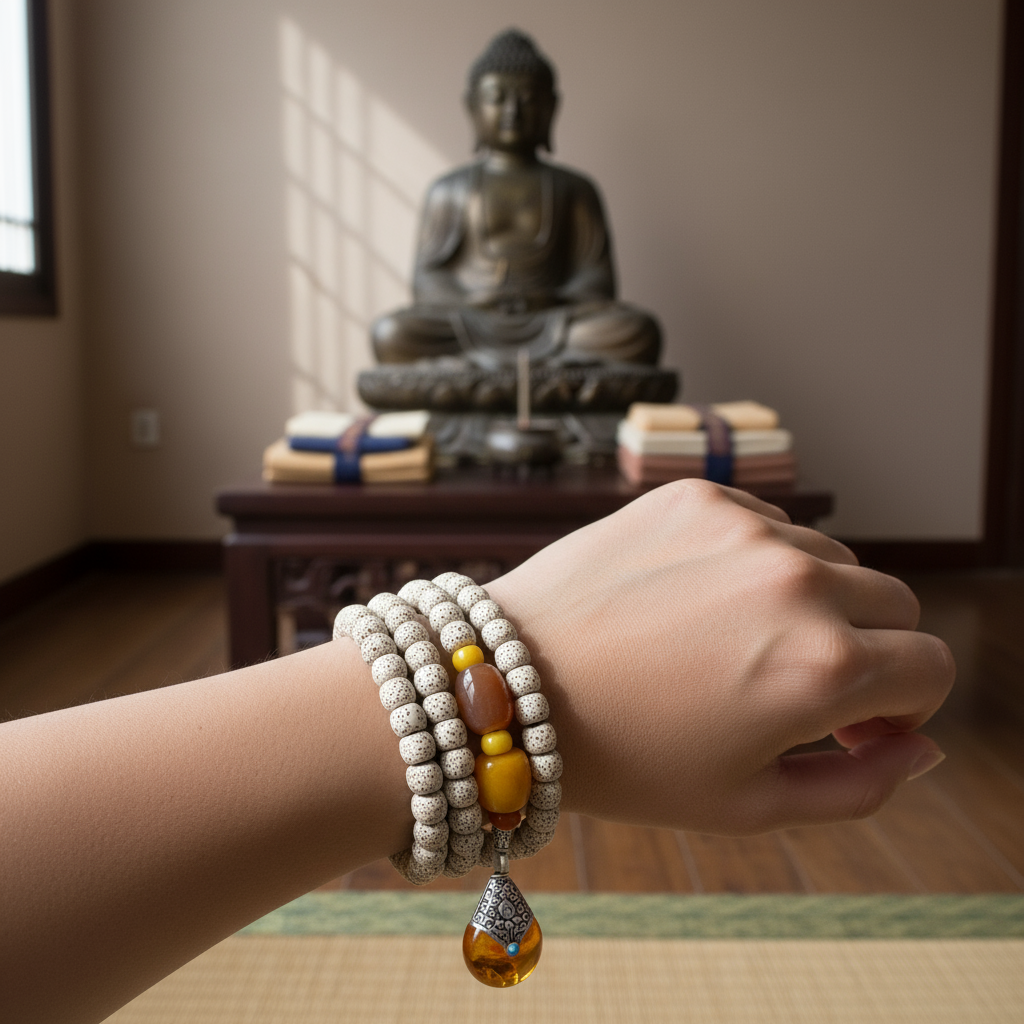 Star Moon Bodhi Mala - Worn
